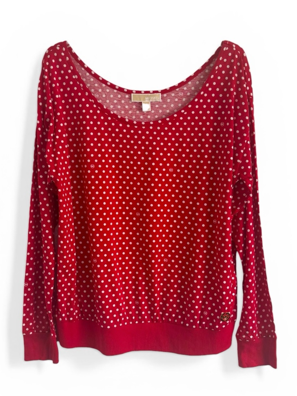 MICHAEL MICHAEL KORS RED WITH WHITE POLKA DOT TOP SZ XL NWT - Picture 5 of 6
